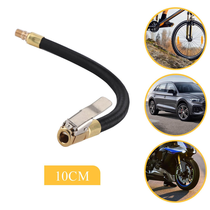 Tire Inflator Extension Tube Tyre Pump Quick Inflation Chuck Adapter Hose Quick-Inflation Clip Connector High-Pressure Tube Car Motorcycle Maintenance Accessories