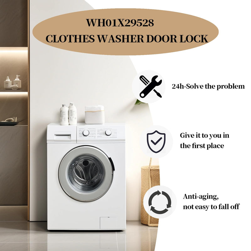 UPGRADE WH01X29528 Washer Latch Door Lock Assembly, Compatible with GE Washer Parts, Replaces AP6985313, PS12749276, EAP12749276, 4958749, PD00060769 Rectangle 1
