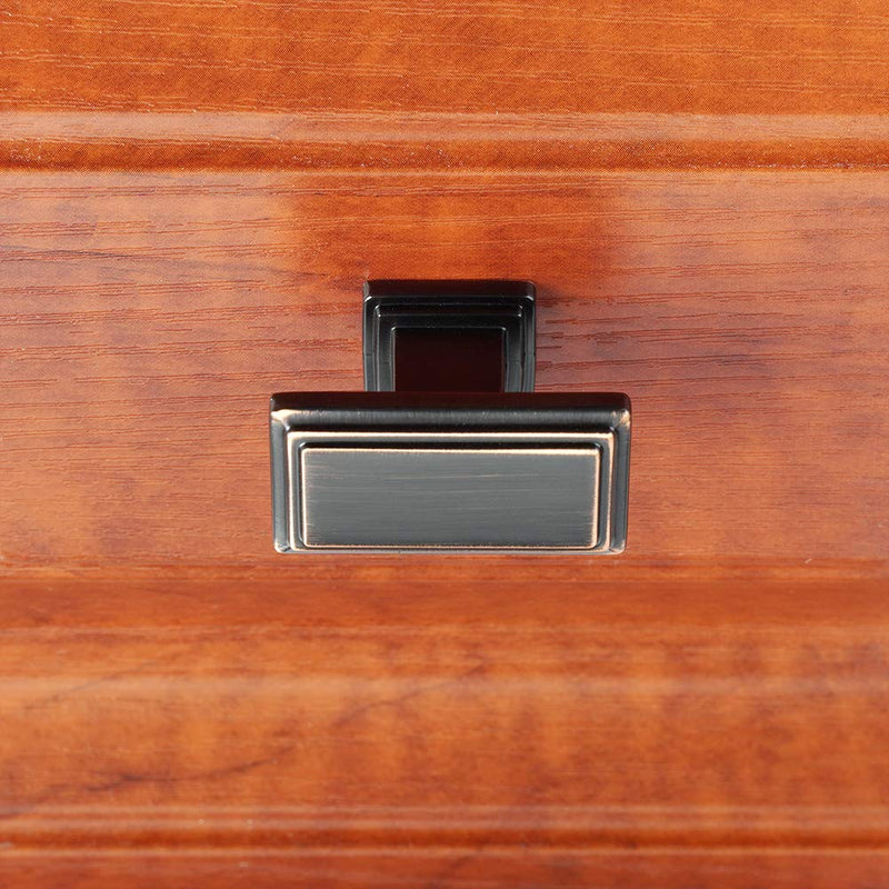 KOOFIZO 10 Pack Oil Rubbed Bronze Cabinet Knobs Rubbed Bronze Drawer Knobs K07 Rectangular Single Hole Cabinet Pulls for Cabinets Drawers Dresser Cupboard Bedroom Closet Bathroom Knob 01 - 10Pcs Classic