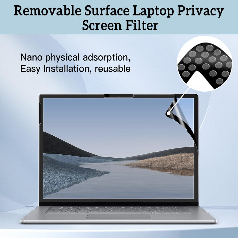 ZOEAGG Removable & Reusable Privacy Screen for Surface Laptop Studio 14.4 inch,Easy Installation/Anti-Spy/Anti-Glare/Anti Blue Light,Microsoft Surface Laptop Studio 2 Privacy Screen Protector Black