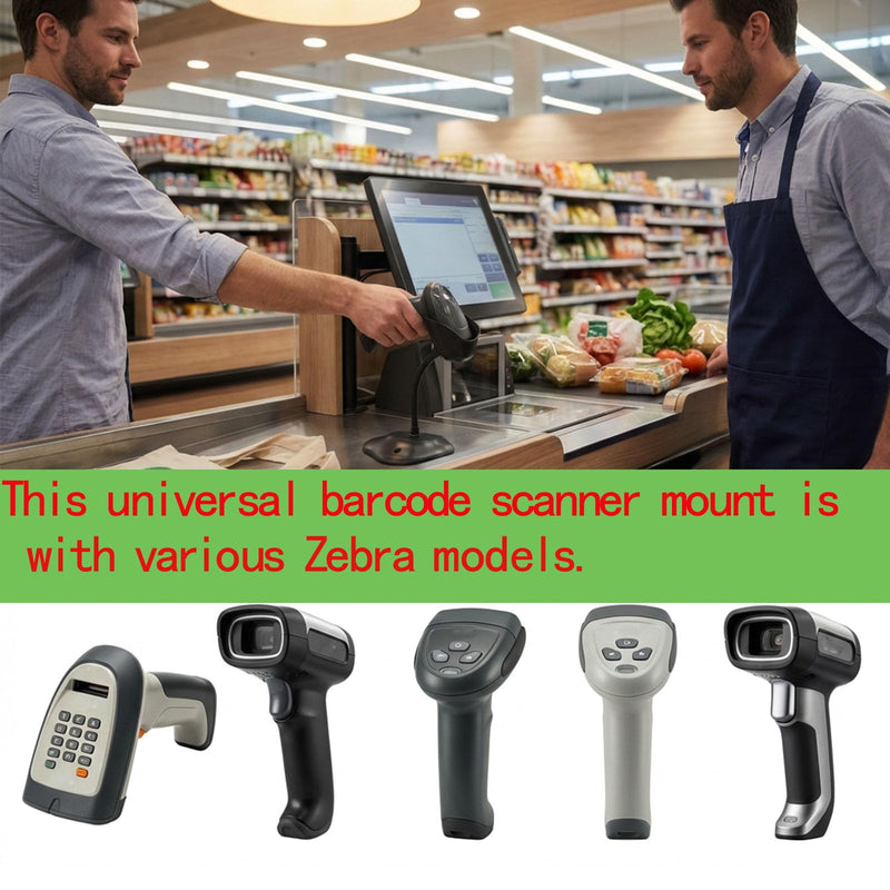 Universal Barcode Scanner Stand Compatible with Zebra Symbol DS2208 DS2278 DS4308 DS4608 DS8108, Flexible Gooseneck Scanner Holder with Non-Slip Base for Retail Warehouse Checkout.
