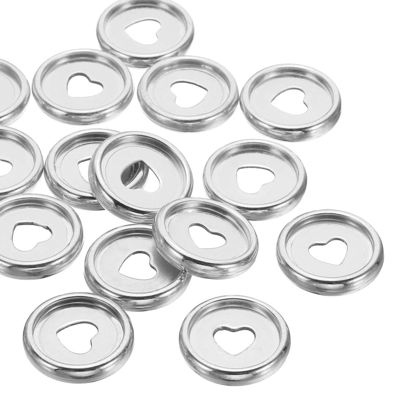 PATIKIL 24mm Plastic Book Binding Discs, 22 Pack Discbound Expansion Discs Plating Heart Binder Rings for DIY Notebook Planner, Silver