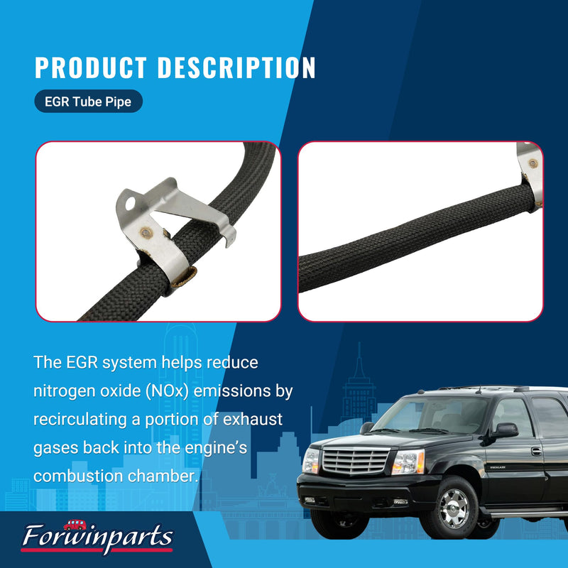 598-200 EGR Tube for Chevy Silverado Suburban Cheyenne GMC Sierra C1500 C2500 C3500 K1500 K2500 K3500 Tahoe Yukon Cadillac Escalade 1996-2000 10220275