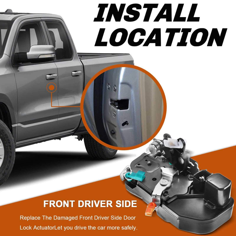 YHTAUTO | Front Driver Side Power Door Lock Actuator Motor | Replacement for 2003-2008 Dodge Ram 1500 2003-2010 Ram 2500 3500 2008-2010 Ram 4500 Door Latch | Replace 55276791AC
