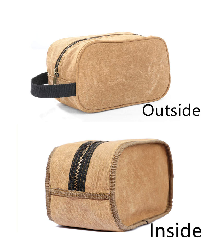 Heavy Duty 16 OZ Waxed Canvas Tool Bag, Multi-purpose Tool Pouch Tote Bags (Khaki) Khaki