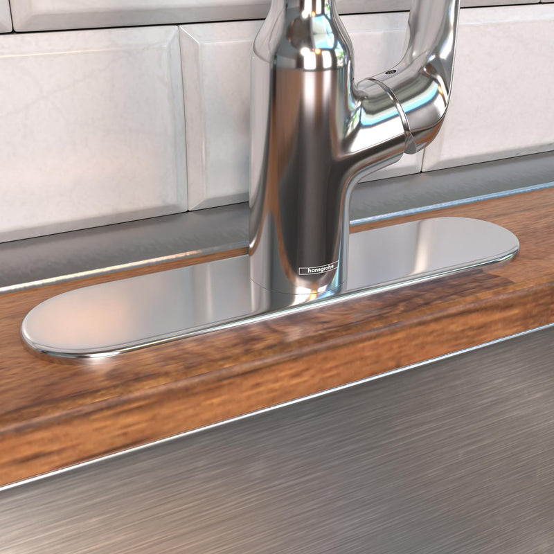 hansgrohe 11-inch Coordinating Base Plate Modern Easy Install in Chrome, 14019001