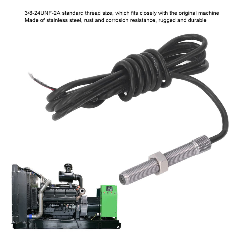MSP6729 Magnetic Pickup Rotate Speed Sensor 3/8-24UNF-2A Thread Generator Speed Sensor 50-5000Hz Stainless Steel