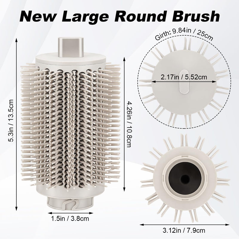 Upgraded Large Round Volumizing Brush for Shark FlexStyle HD400 Series Hair Dryer, Round Brush Attachment Flex Style Hair Volumizer Tool, Full Volume Curling, Smooth Blowout Styling Accessories