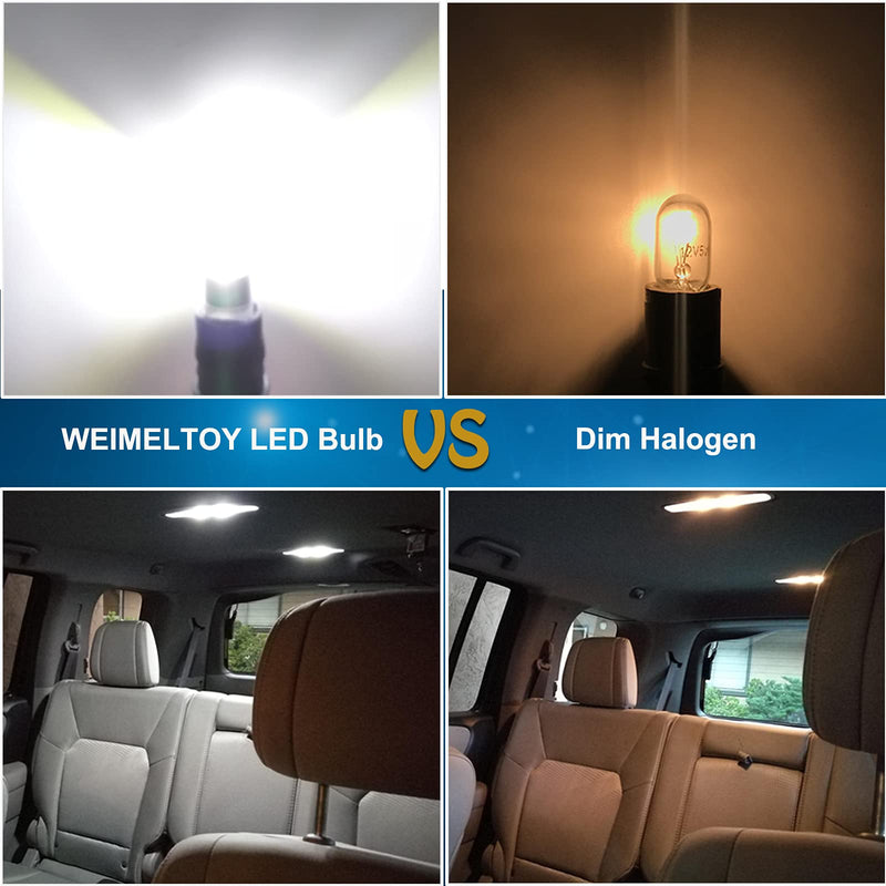 194 Led Car Bulb 3030 Chipset 2SMD T10 194 168 W5W Led Wedge Light Bulb 1.5W 12V License Plate Courtesy Step Map Lights Trunk Lamp Clearance Lights (12pcs) White