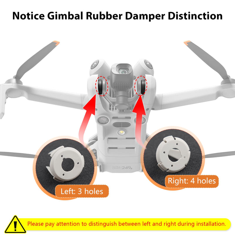 Replacement for DJI Mini 4 Pro Gimbal Shock Absorption Rubber for DJI Mini 4 Pro Damper Rubber Gimbal Camera Shock Absorber Drones Accessories Parts with Repair Tools(Left and Right Rubber)