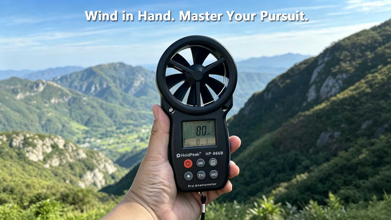 HoldPeak 866B Digital Anemometer, Handheld Wind Speed CFM Meter 866B (1 PC)