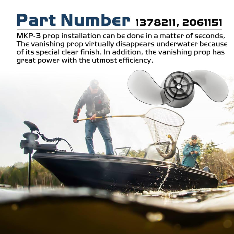 MKP-3 Prop Replacement for Minn Kota Trolling Motor Propeller (Pre-1994 Models), 2061151 Vanishing Prop Replace 1378211 Prop Kit, Trolling Motor Replacement Parts