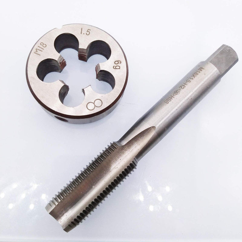 HSS M18 x 1.5mm Tap and M18 x 1.5mm Die Metric Thread Right Hand