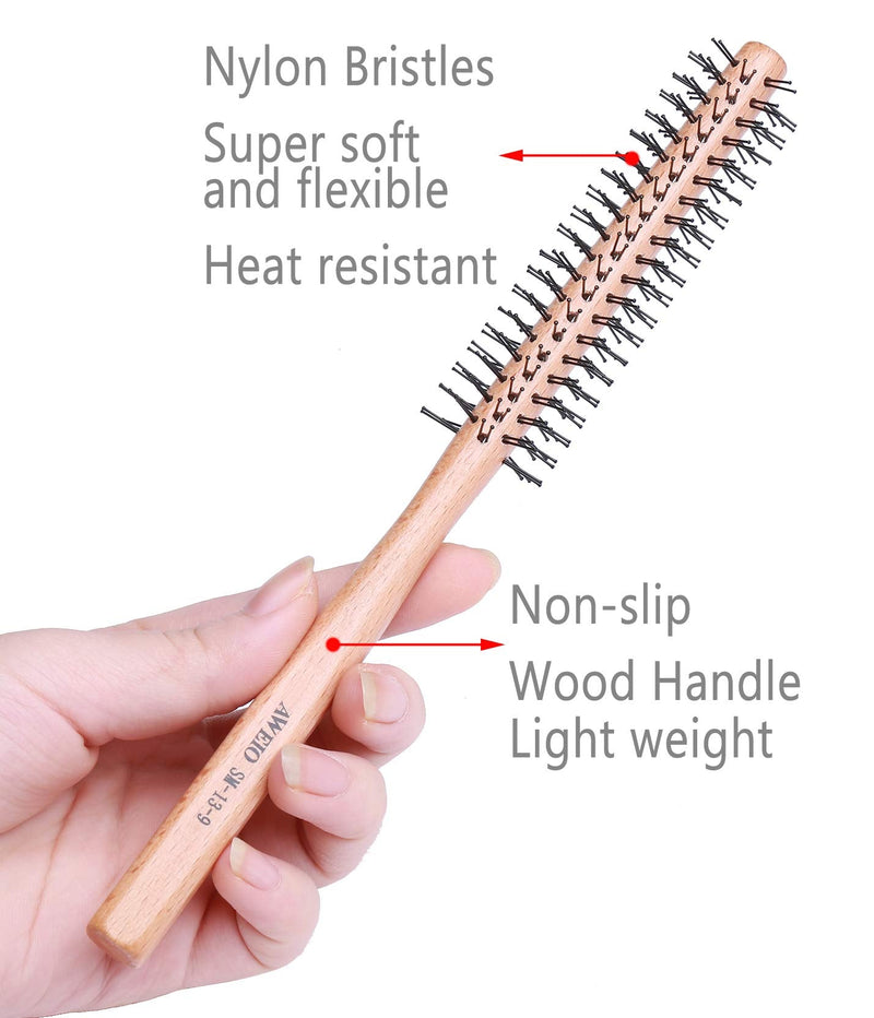 PERFEHAIR Small Round Barrel Brush for Short Hair, 1 Inch Mini Quiff Roller Comb for Women and Men, Best for Styling Thin Hair, Bangs, Beard
