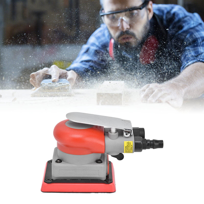 BTER Air Orbital Sander, 10000rpm 75x100mm Square Pneumatic Palm Sander, Sanding/Grinding/Polishing Professional Alloy Steel Pneumatic Sander for Wood, Composites, Metal, Car Beauty