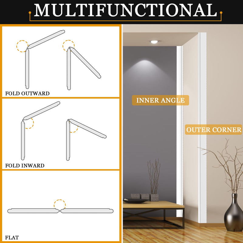 Wall Corner Protector Self-Adhesive Flexible – Durable Rubber, Furniture Edge Guard, Easy to Install, White, Prevents Wall Damage, Ideal for Home or Office Use 1.6in×20ft Flat