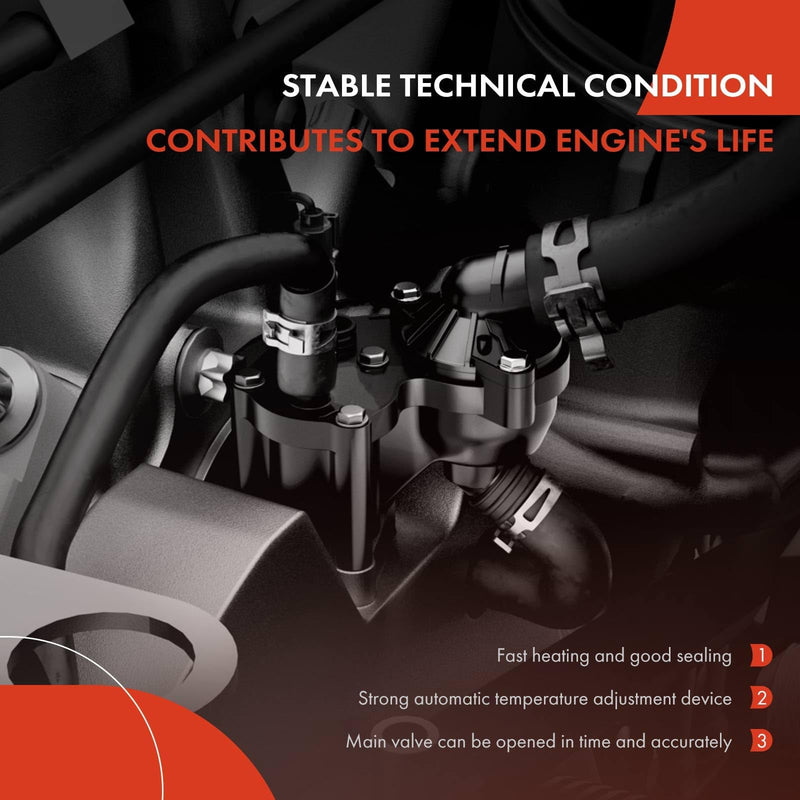 A-Premium Upgraded Aluminum Engine Coolant Thermostat Housing Assembly with Sensor & O-ring Compatible with Chevy Cruze 11-16, Sonic 12-20, Trax 13-21 & Buick Encore 13-21, 1.4L, Replace# 55565336