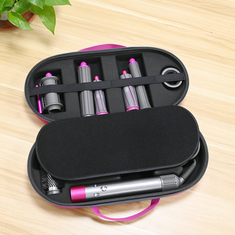 RLSOCO Hard Case for Dyson Airwrap Multi-Styler and Dryer Complete & Complete Long HS05,HS01,HS08 - Fits for 4Pcs Long Barrels or Short Barrels (Case only,Hair Styler is not Included) Pink