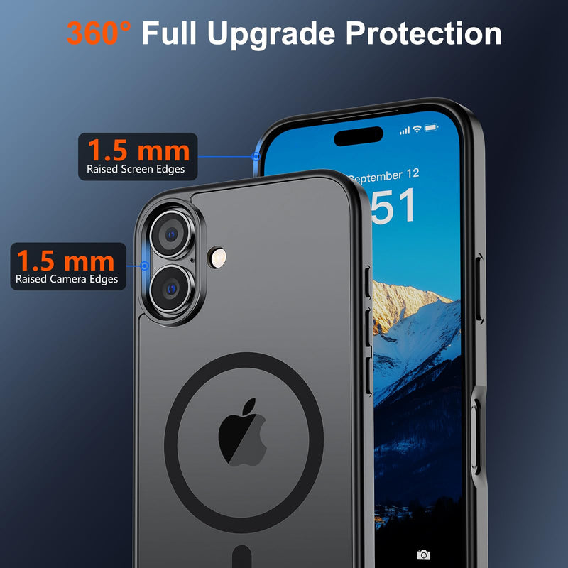 Compatible with iPhone 17 Phone case Magnetic (Compatible with MagSafe) (Military Grade Anti Drop Protection) semi Transparent Matte Shockproof and Anti Fingerprint Phone case 2026