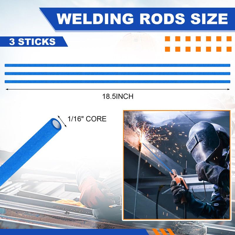 Therwen 10 Pcs Sticks 45% Silver Brazing Rods AWS Bag Silver Alloy Brazing Rods 18" Flux Coated Solder Copper