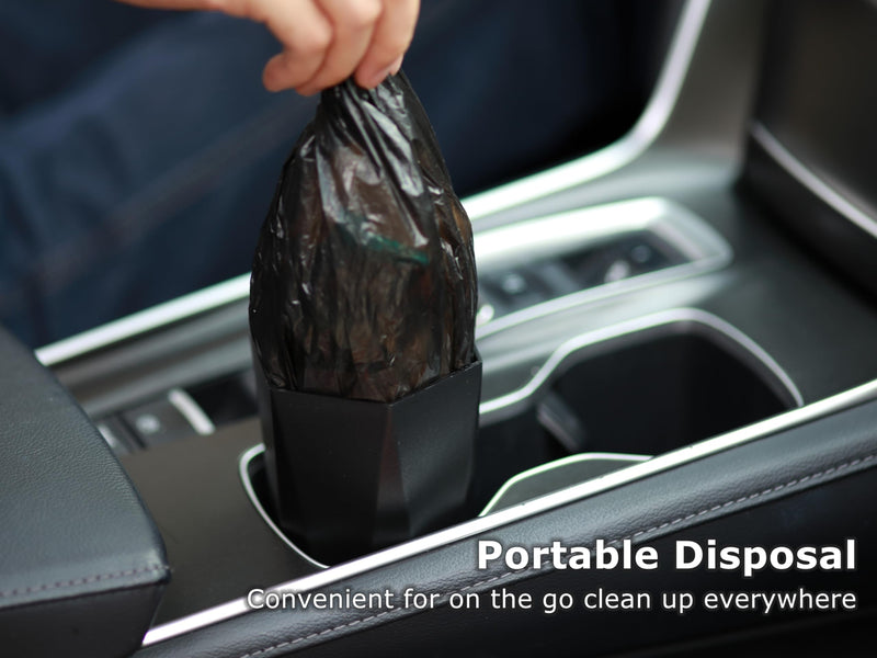 Ginsco 0.8 Gallons Disposable Trash Bags for Mini Car Trash Can, Portable Small Car Garbage Bags, Cars Accessories, Mini Trash Bags, Plastic Trash Bag for Cars/Home/Office (6 Rolls/90 Counts) Black 6