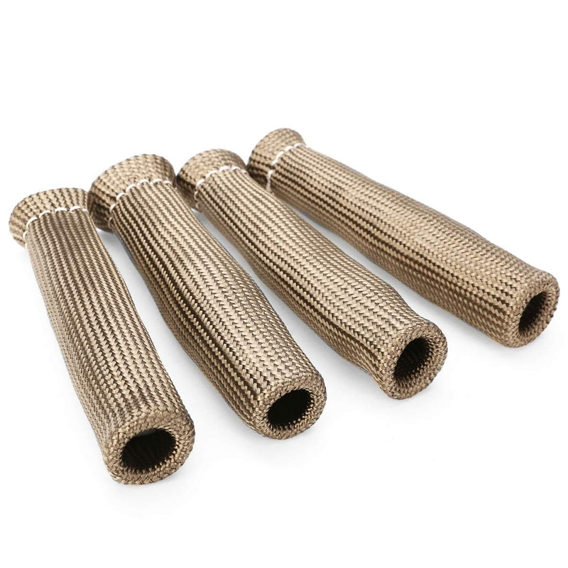 Titanium Spark Plug Wire Boots Thermal Protection Insulator Sleeve, 2500 Degree Heat shield Cover Wrap 6 inch for Car Truck 8PCS Titanium