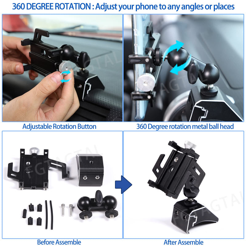 Car Phone Mount Compatible with Toyota FJ Cruiser 2007-2021, Center Console Air Outlet Cell Phone Holder, Handsfree Air Vent Phone Stand (Type H) Type H