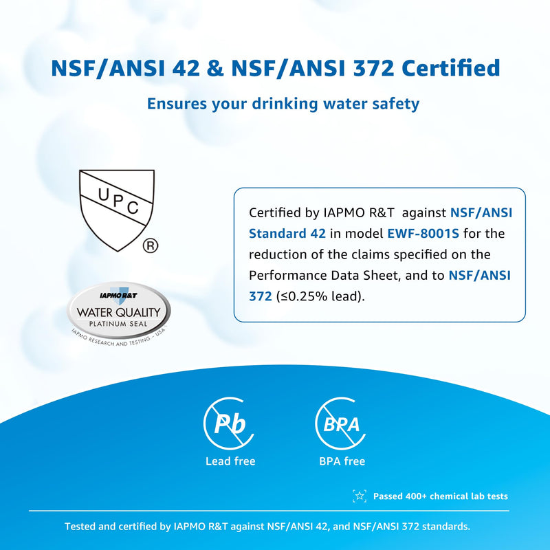 Filterlogic 3US-PF01 Under Sink Water Filter, Replacement for Filtrete® 3US-PF01, 3US-MAX-F01H, 3US-PF01H, Delta RP78702, Manitowoc K-00337, K-00338, HF20, HF25, HF27, HF25-S, HF20-I, NSF/ANSI 42 1 Count (Pack of 1)