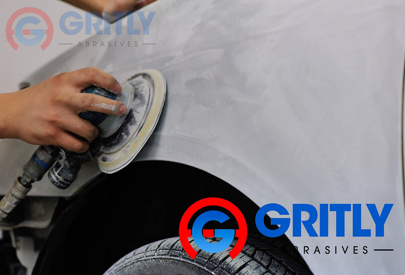 Gritly - 6" PSA DA Sanding Discs - Adhesive Backed Sandpaper Discs - Attachement for Orbital Power Sanders - Sandpaper Roll - Automotive, Wood & Metal Working (180 Grit) 180 Grit