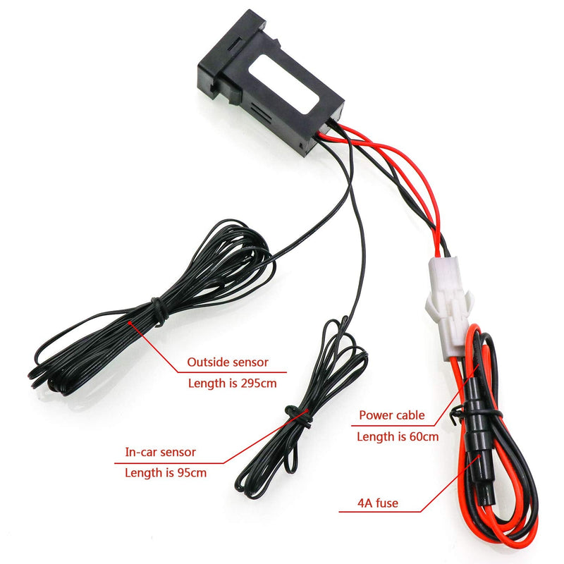 Car Internal and External Temperature Display, Fahrenheit Temperature, Dual Temperature Sensors Use for Nissan