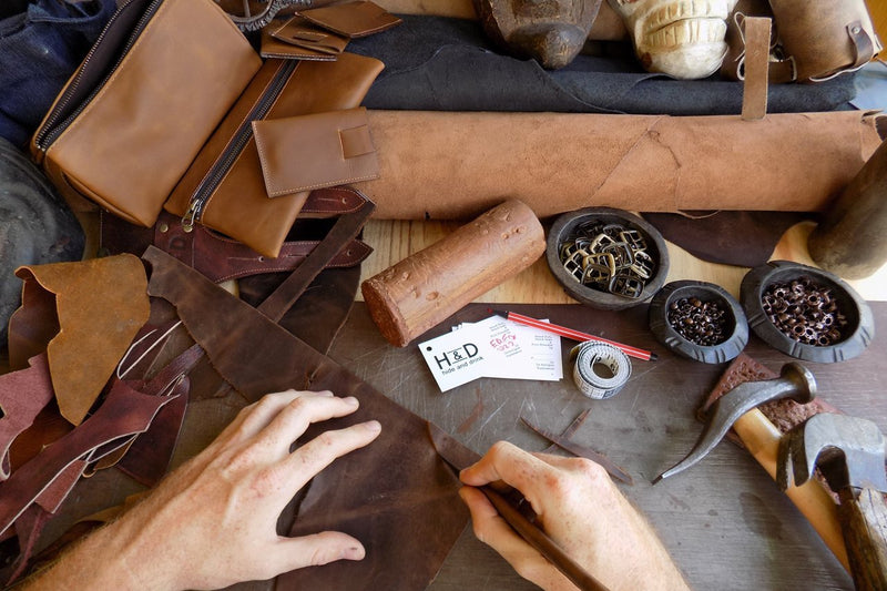 Durable Waterproof Waxed Canvas Tool Roll Handmade by Hide & Drink Honey Bourbon