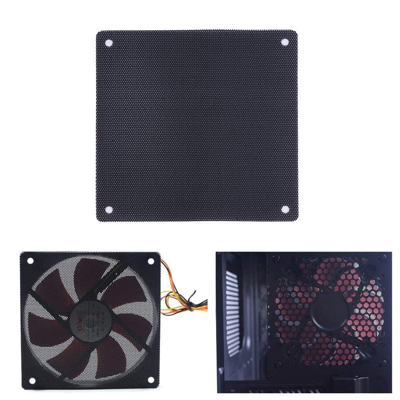 10 Pieces 120mm PC Cooler Fan Dust Filter Computer Fan Filter Black Dustproof Case Cover Computer Mesh with 40 Pieces of Screws