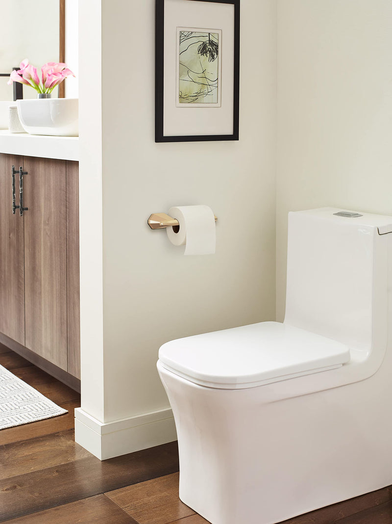 Amerock BH36041CZ | Champagne Bronze Single Post Toilet Paper Holder | 7-13/16 in. (198 mm) Toilet Tissue Holder | St. Vincent | Bath Tissue Holder | Bathroom Hardware | Bath Accessories 1-Piece