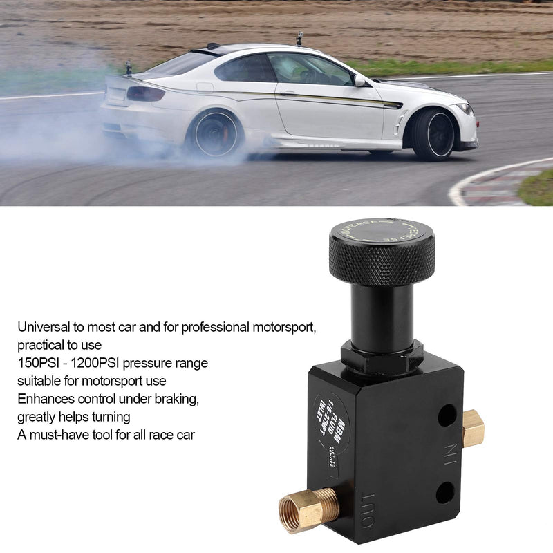 Brake Proportioning Valve, Aluminium Alloy Universal Brake Proportional Valve Adjustable In Line Disc Drum Brakes 150PSI‑1200PSI Pressure Range, Universal Fit For Car Modification