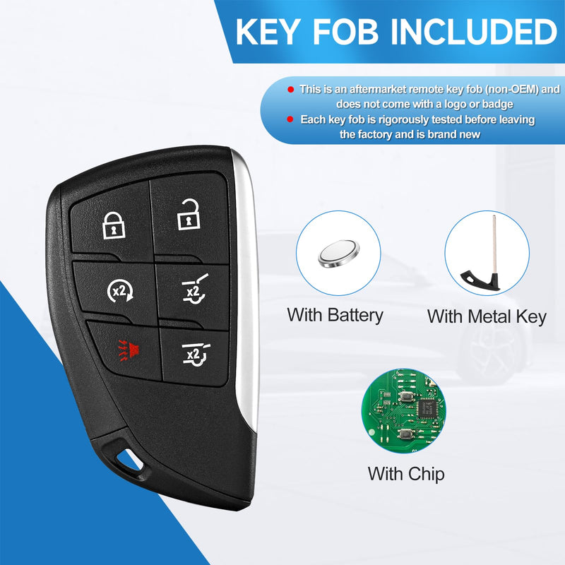 2 Pcs Smart Key Fob Replacement Remote fits for GMC Yukon/Yukon XY 2021 2022 2023 2024 2025 Chevy Suburban Tahoe 2021-2025 Smart Car Keyless Entry Remote YG0G21TB2 433Mhz 13548434 13541567