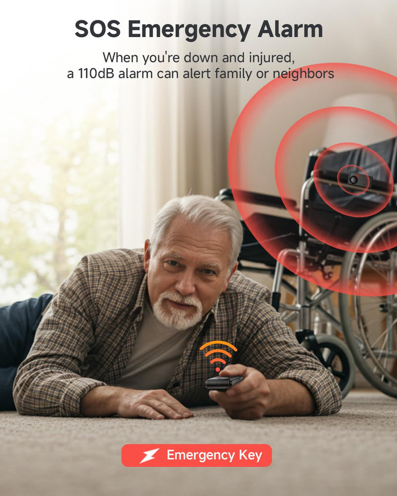 110dB Car Alarm System, Anti-Theft Vibration Alarm with 10 Levels Sensitivity Adjustable, Wireless Remote Anti Theft Device for Car, Truck, RV, E-Bike, Motorcycle