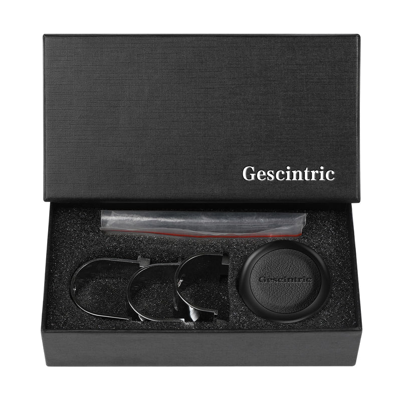 Car Steering Wheel knob Metal Sport knob Cow Leather Cover Spin Suicide knob fits Any car, Truck, Golf cart, Lawn Mower, Boat (Black Cowhide) Black cowhide