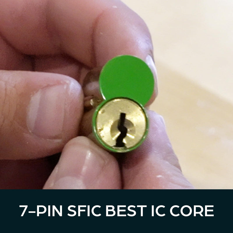 Summit Doorware SFIC Construction Core 7 Pin Green | Best IC Core | Includes 1 Control Key, 2 Operating Keys | Commercial Cylinder Lock Replacement | Used for Temporary Access on Construction Sites