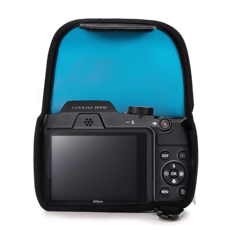 MegaGear ''Ultra Light'' Neoprene Camera Case Bag with Carabiner for Nikon COOLPIX B500 Digital Camera (Blue) Blue