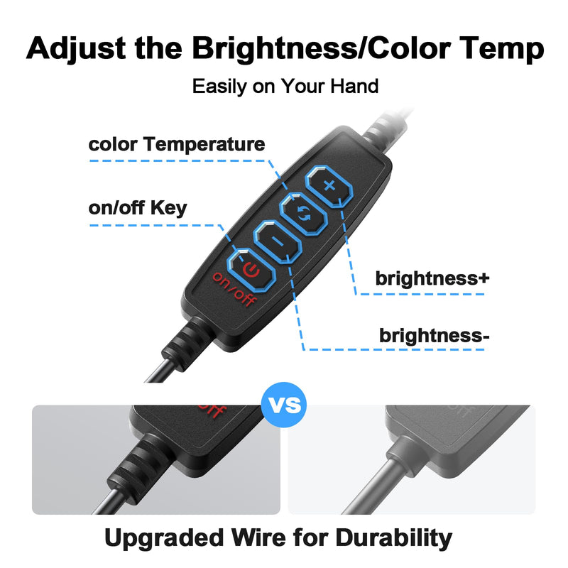 Clip-on Ring Light for Laptop Computer, Universal Phone/Tablet/Webcam Mount - Portable LED Light for Zoom Meetings, Live Streaming, Content Creation/Video Recording/TikTok 4.6 inch