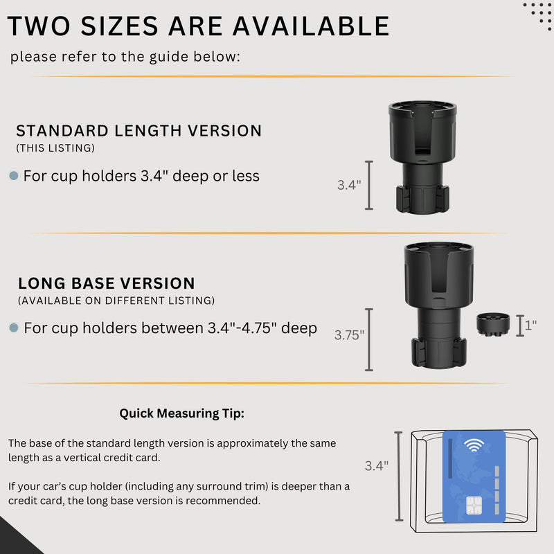 [Patented & Upgraded] Car Cup Holder Expander - Adapter Holds: Hydro-Flask, Yeti, Nalgene, Owala, Large (32 40 oz) Water Bottles - Adjustable Expandable Insert Extender – Universal 18-40oz (Standard Base) Black