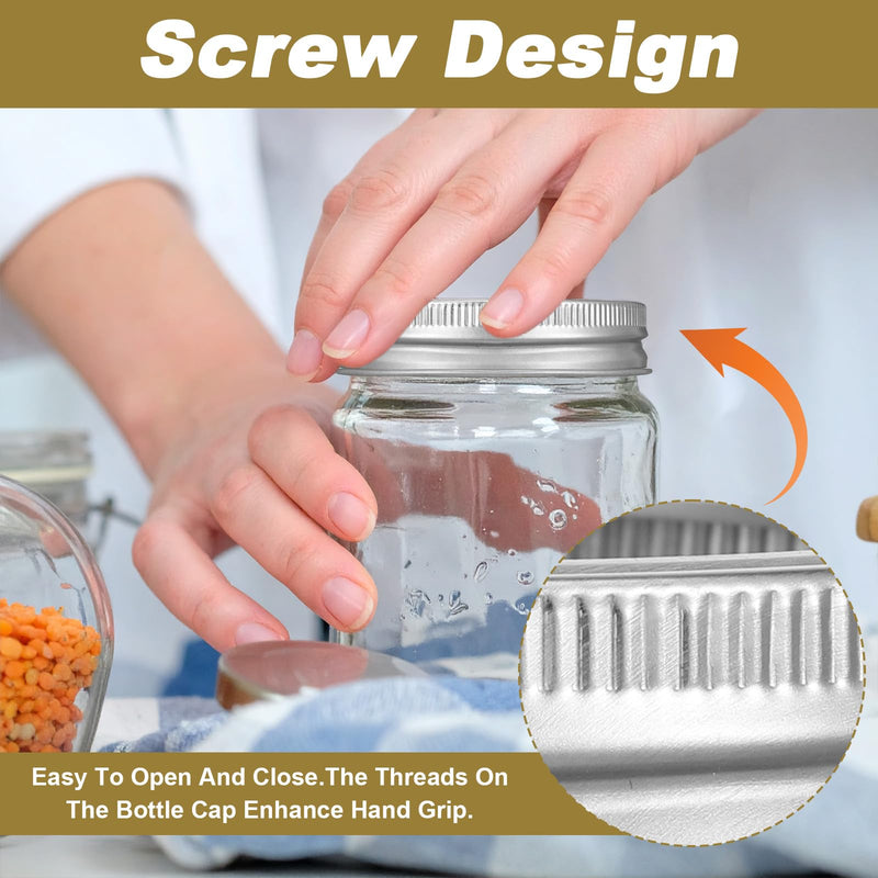 100 Pieces Regular Mouth Canning Rings, 70mm Mason Jar Split-Type Seals Metal Replacement Rings Reusable Leak Proof Replacement Bands for Mason Jars (Silver) 100