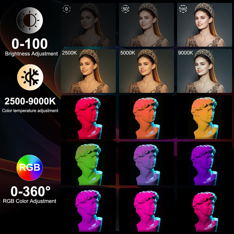 PULUZ 11.8" RGB Full Color Photography Light Stick, Holdable Magnetic LED Stick Fill Lights with 1/4 inch Screw Holes, Rechargeable Tube Light with 20 Lighting Effects for Photography Lighting 30cm/11.8"