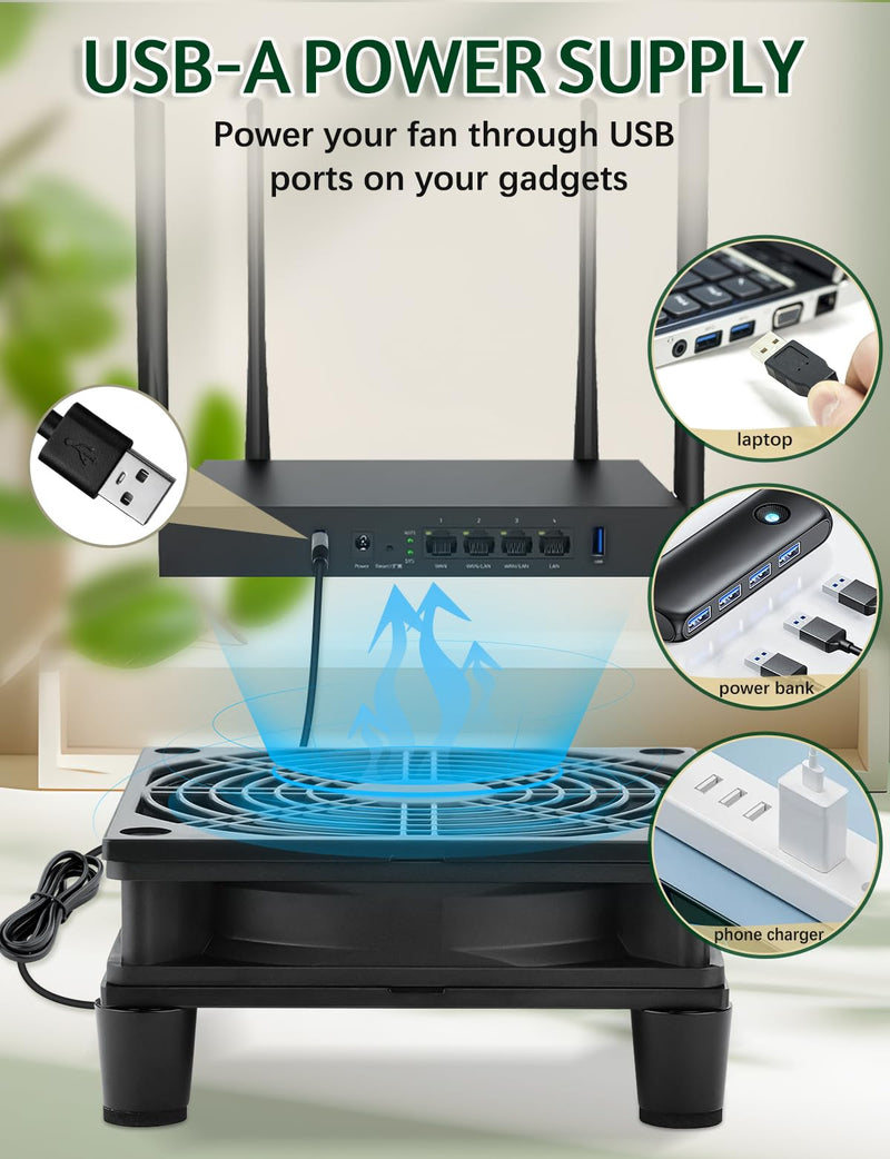 USB 120mm Computer Cooling Fan 5v 3 Speed Controller Quiet Cooling for Router Xbox PlayStation Receiver DVR T-Mobile 5G Home Internet Gateway Modem Mini PC 120mm USB 5v