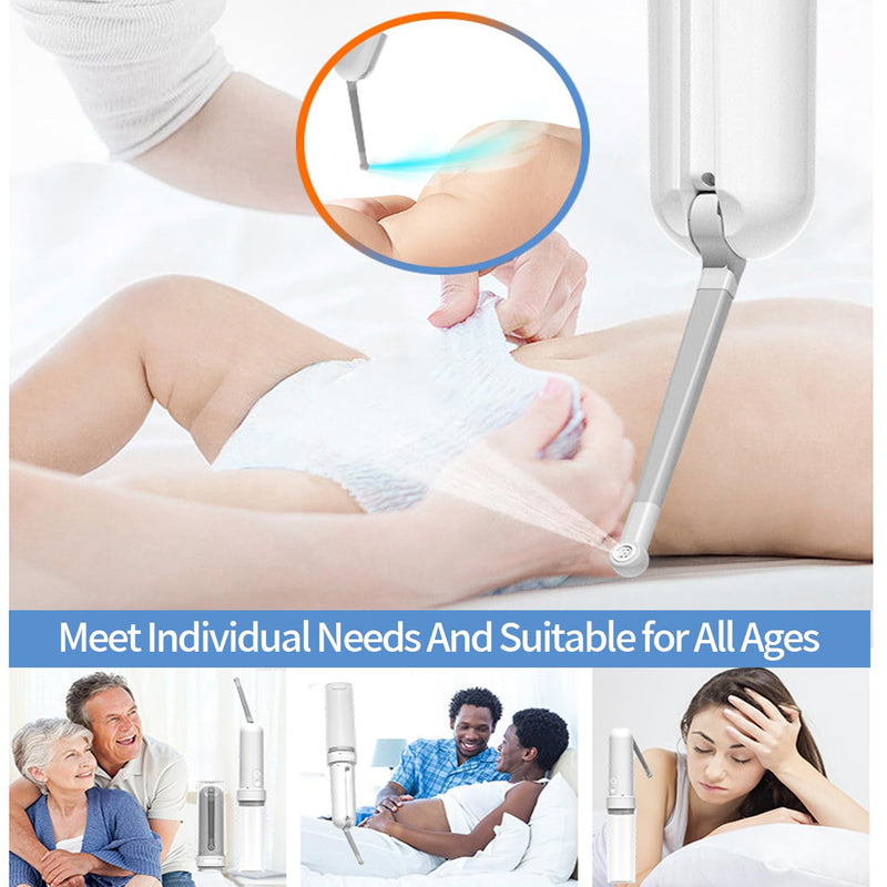 Portable Bidet for Travel Electric Bidet with USB-C Rechargeable Handheld Water Sprayer for Personal Hygiene and Postpartum Care with Universal Bottle Adapter (White) White