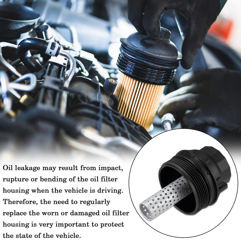 15620-38010 Oil Filter Housing Cap Assembly With Oil Plug Drain, Fit for Toyota Tundra, Sequoia, Land Cruiser & Lexus LX570, Replace 15620-0S010 15620-38010