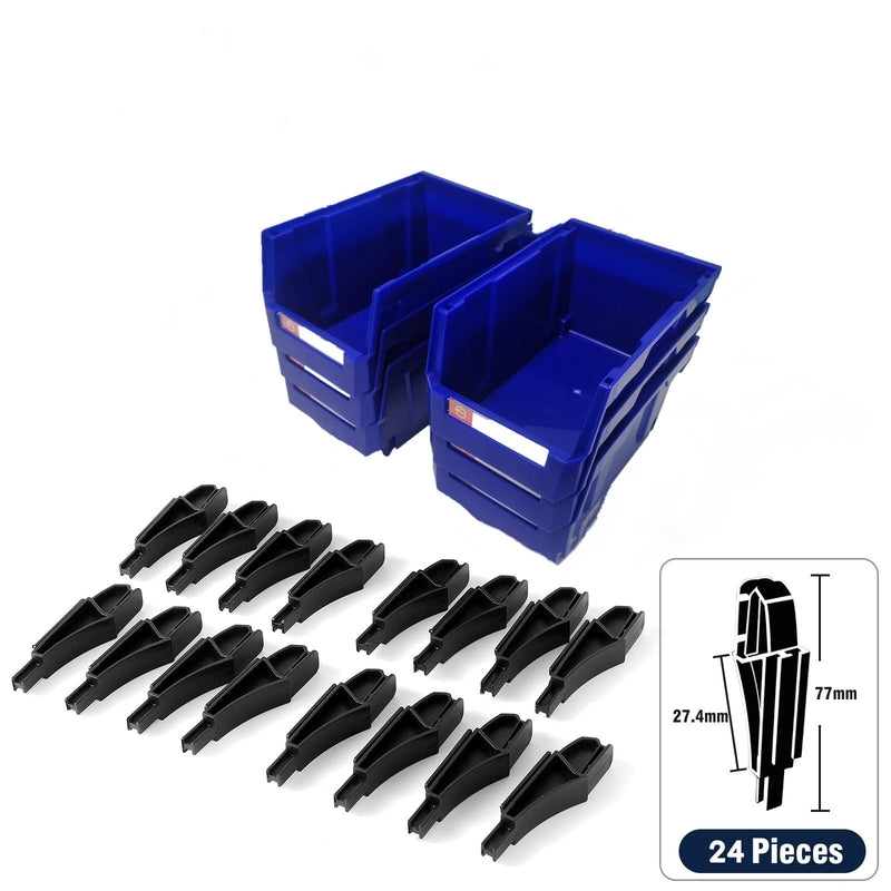 Pe&Hui Storage Organizer Bins,Wall Mount Storage Parts Rack,Stackable Shop Tool Bins for store Screws,Small Parts,Office Supplies and other Accessories Blue (6Pack) 6 Pack-Blue