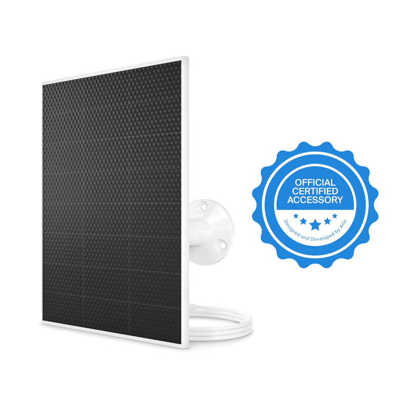 Arlo Solar Panel Charger (White), Arlo Certified Accessory, Weather Resistant, Easy Install (2025 Released), Works with: Essential Series, Go 2, Pro 3/4/5S/6/6 XL, Ultra Series, Wireless Floodlights White