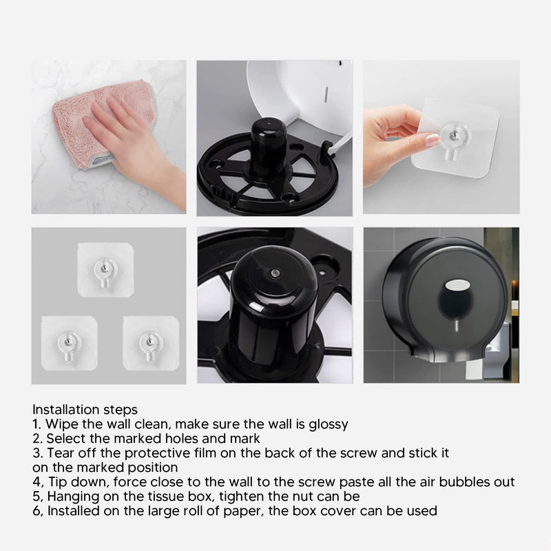 LIZEALUCKY Jumbo Commercial Toilet Paper Dispenser, 11.0 Inch ABS Wall Mount Toilet Roll Holder, Toilet Paper Dispenser(White) White