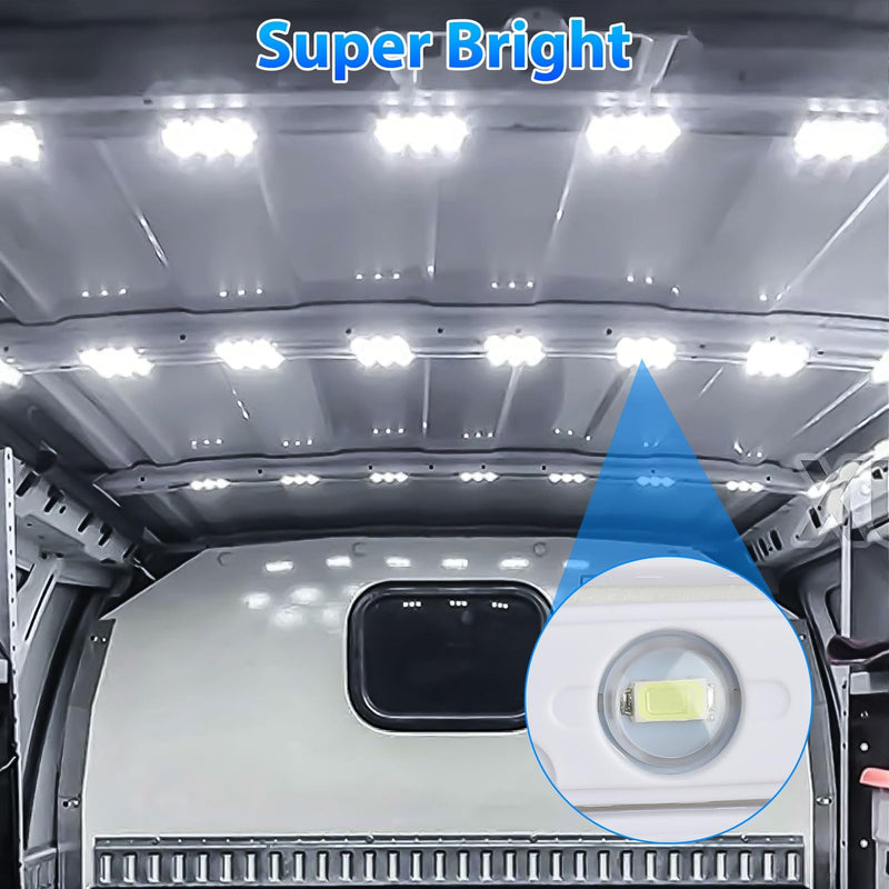 Linkstyle 12V 120 LEDs Van Interior Light Kits, 12V LED Light Strip LED Module Lights Ceiling Lamp for Car Van Truck Auto Vehicle, 40 Modules